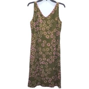 j.h. collectibles Women's Size 6 Dress Green Pink V Neck Sleeveless